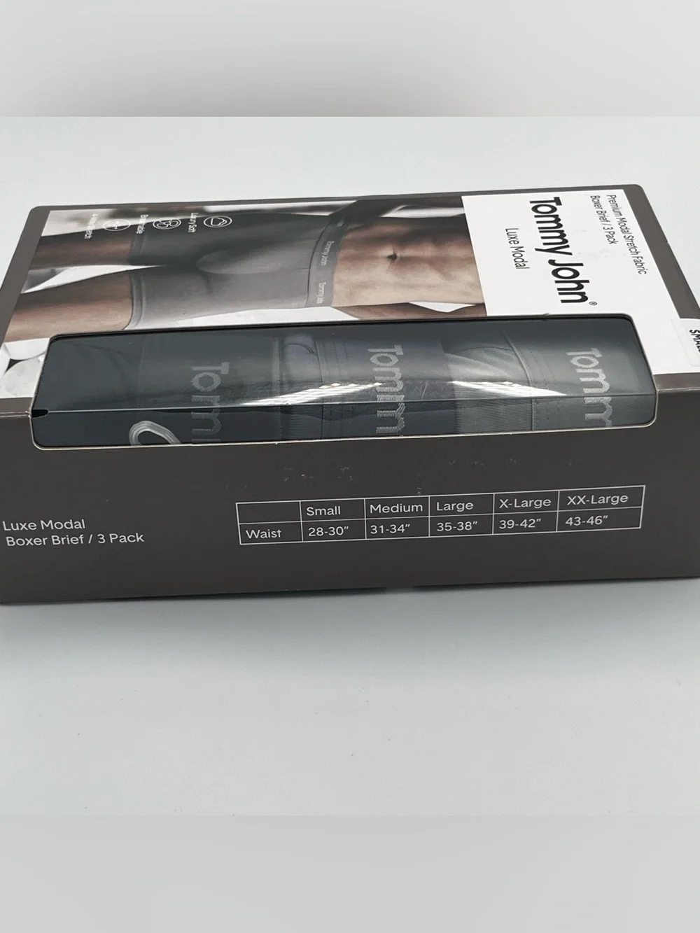 Tommy John Luxe Modal 3-Pack Boxer Briefs Light Gray, Dark Gray, Black Men Small